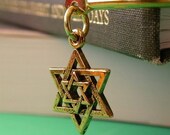 Inscribed Metal Brass Star of David Bookmark