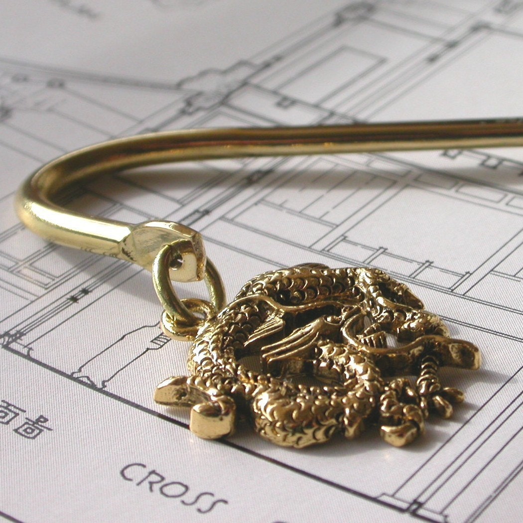 Brass Dragon Bookmark - Inscribed for Book Lovers Readers