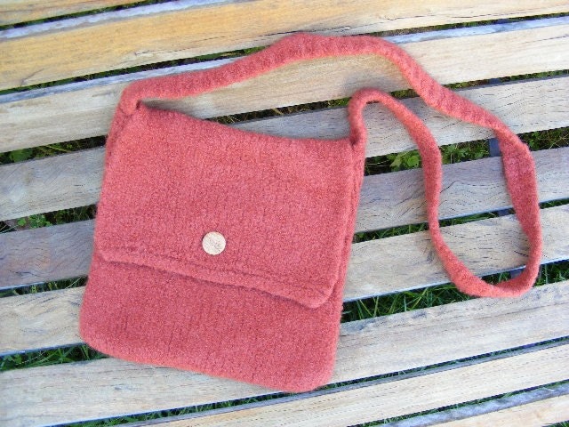 Hand Knit Felted Bag