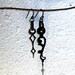 Asymmetrical Vintage Clock Hand Earrings - Black