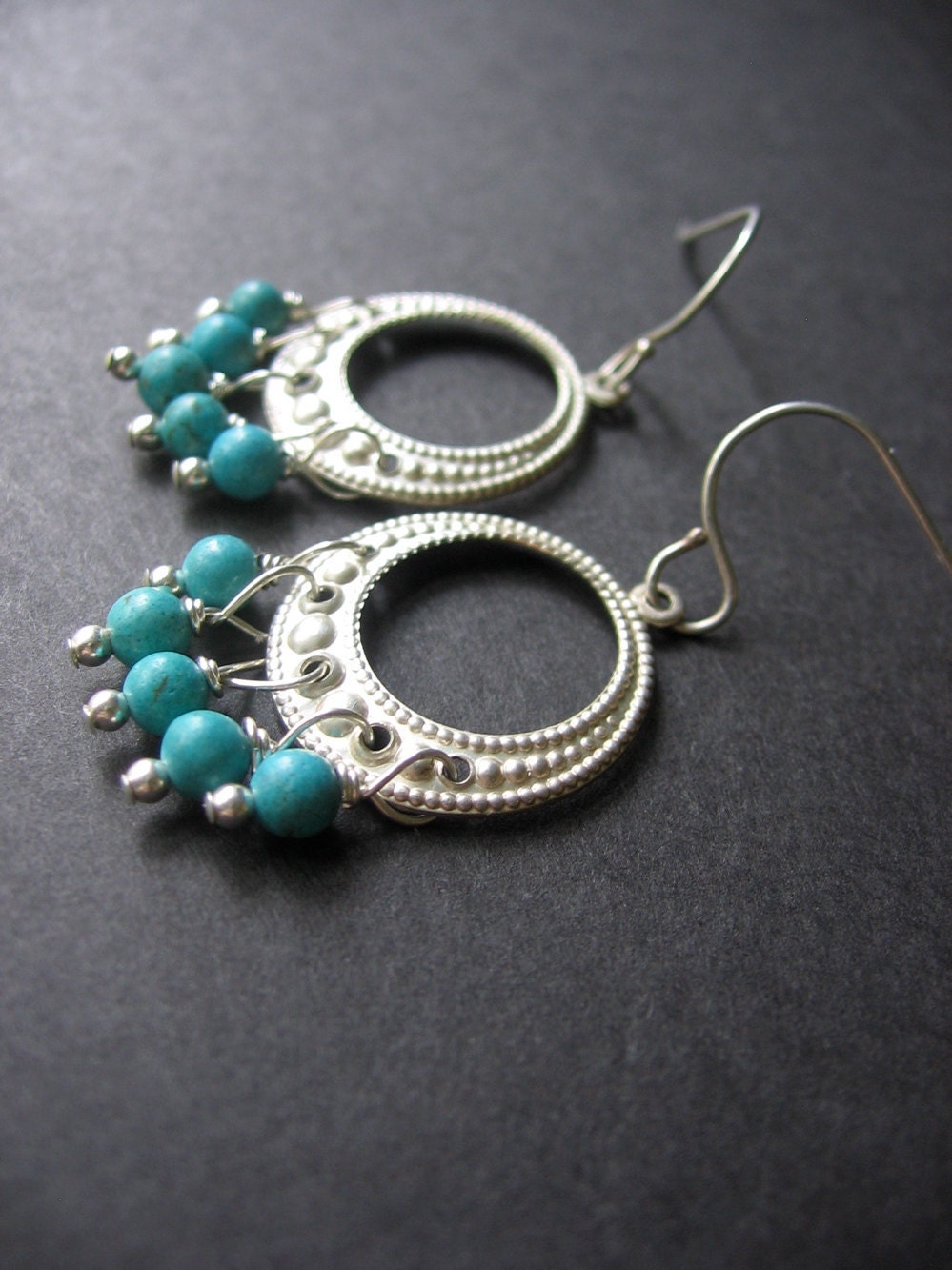 Turquoise Earrings - Turquoise, Sterling Silver - Georgia Earrings by Simple Elements Design