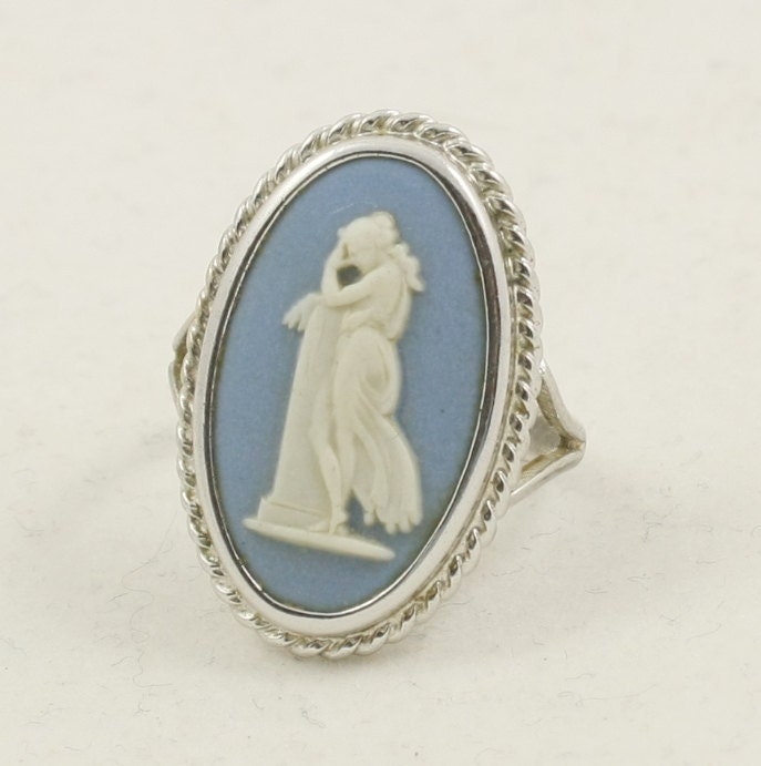 Vintage Wedgwood Wedgewood Cameo Ring Blue Jasper By Mybooms