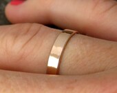 14K Rose Gold Hand Forged Medium Band Wedding Ring, Smooth Texture 3mm, size 9.25 through12, any size available, Sea Babe Jewelry