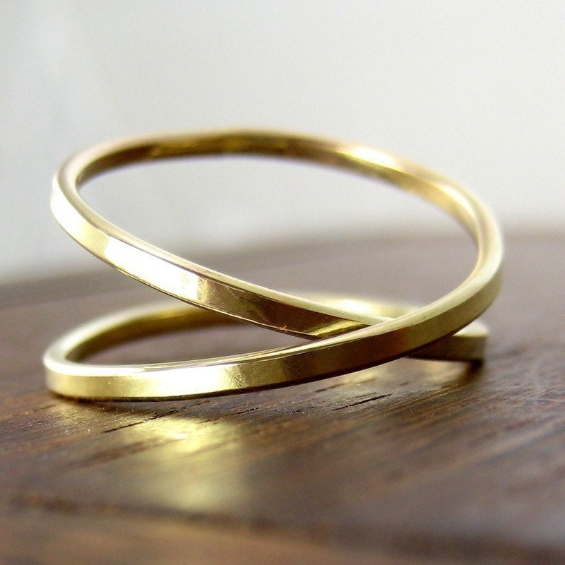 Yellow Gold Infinity Ring, 14K Yellow Gold, sizes 3 through 6, any size available, Sea Babe Jewelry