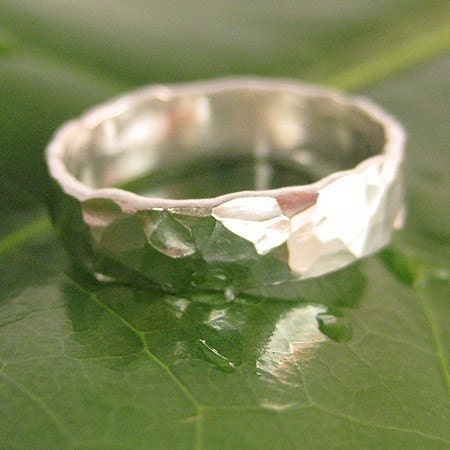 The Twenty Dollar Ring, Fine Silver Hammered and Forged Ring