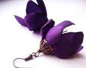 Dancing in the air . handmade taffeta fabric statement earrings