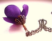 SALE 50% off - Violet - fiber art necklace designed and handmade by MGM