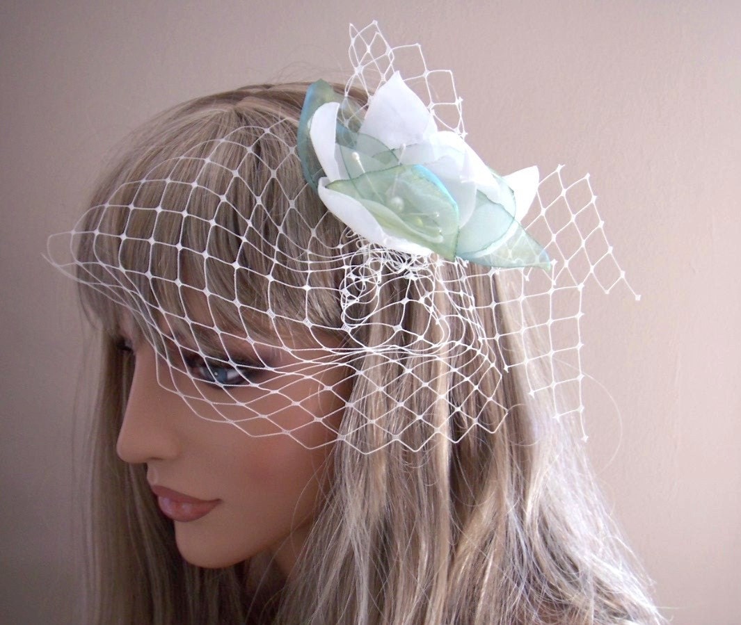 Birdcage veil . one of a kind bridal or special occasion fascinator . handmade and ready to ship