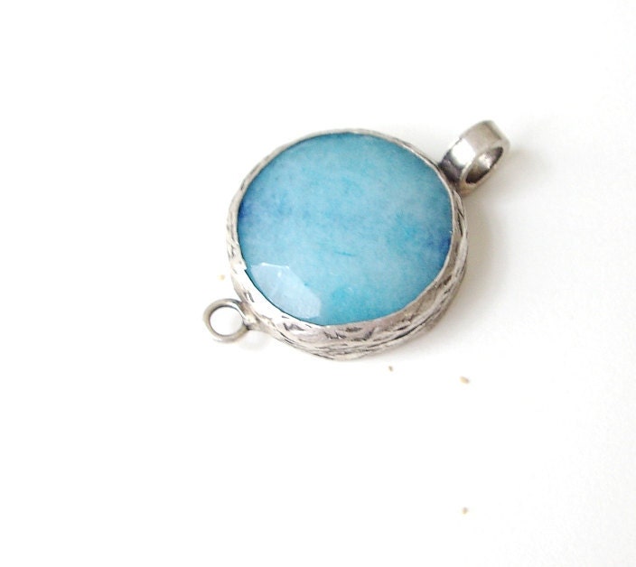 Silver plated with blue jade connector