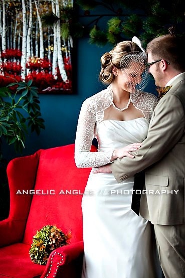 Bridal Lace bolero - Custom 3/4 or Long Sleeves