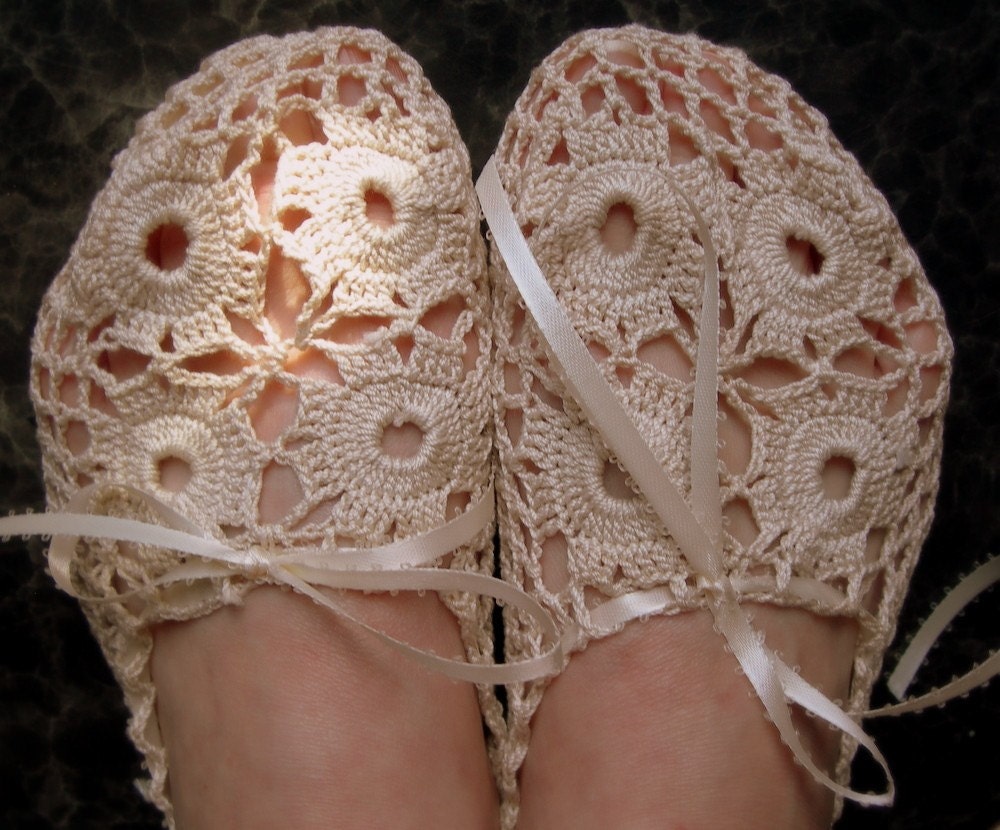 PRINCESS BRIDE Hand Crocheted Wedding Slippers