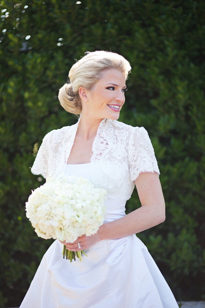 Lace Wedding Bolero- Custom Alencon Lace
