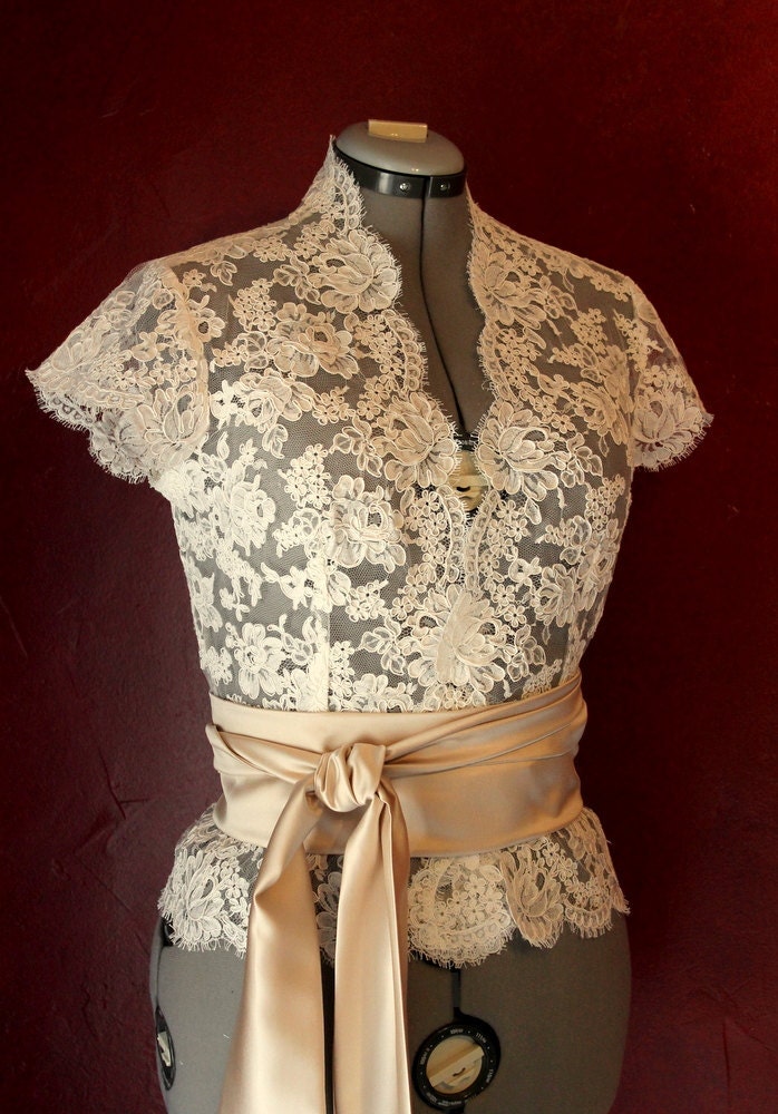 Lace Wedding Jacket - Short or Capped Sleeves