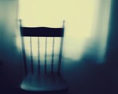 Chair By The Window Fine Art Photography - Dreamy Mystery, Welcoming Soft Light Blue Green Black