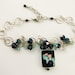 B3 - Custom Photo Charm Bracelet with Blue Topaz and Sterling Silver Circles- Handmade Photo Jewelry