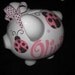 PERSONALIZED Piggy Bank mod Ladybug Pink and Brown
