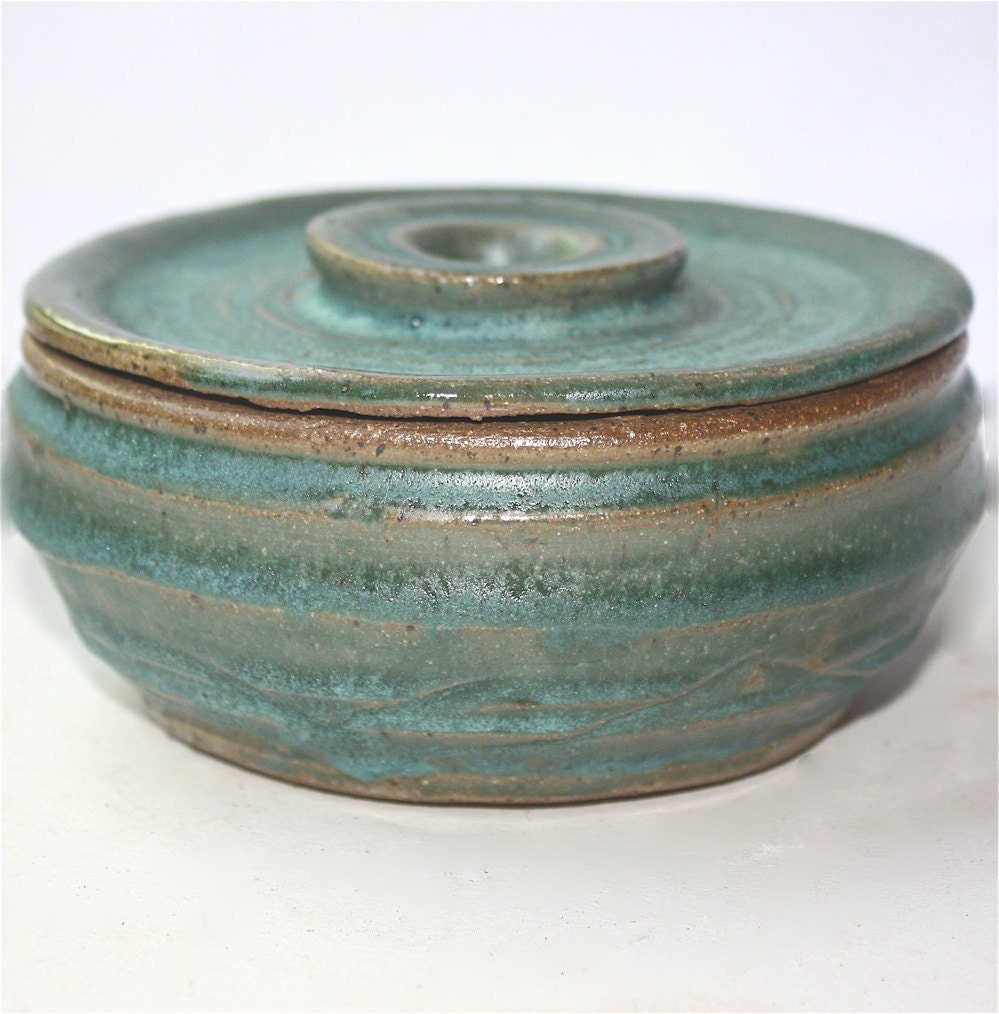 Lidded Shaving Bowl in Cerulean Stoneware