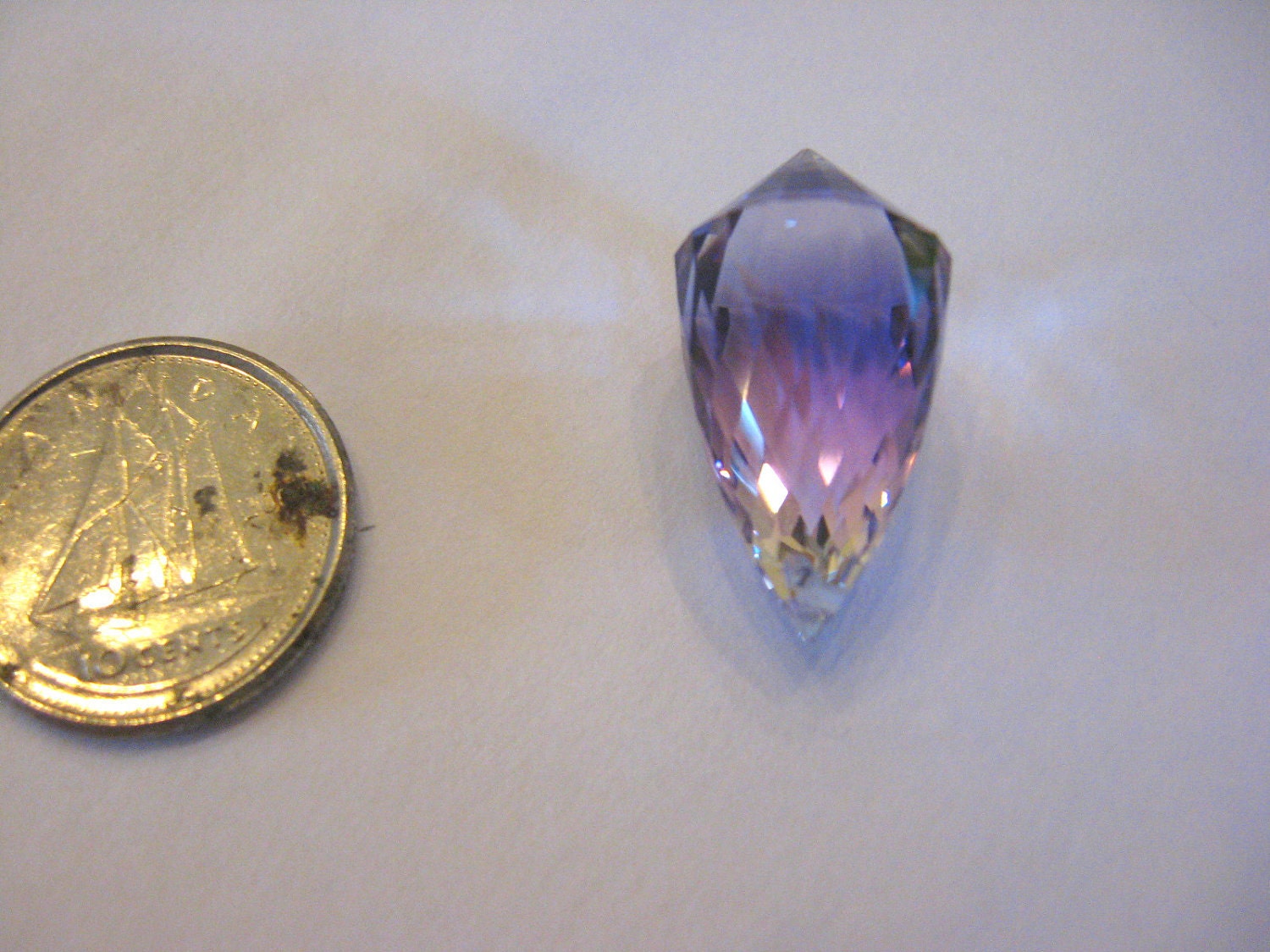 Reserved for Andrea - Luxe AAA Bi Color Ametrine - Large Single Pendant Focal - Stunning Rocket - Pointer Shape