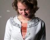 Custom cardigan adorable sweatshirt vintage inspired made to order light grey SUGAR FREE