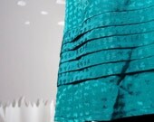 Screenprinted vintage skirt revamped deep teal extra small TEAL TREAT