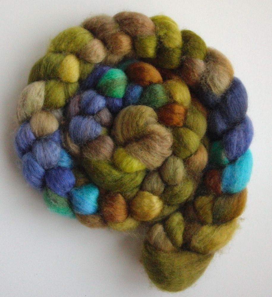 BFL Wool Roving (Top) - Handpainted Spinning or Felting Fiber, "Early Spring"