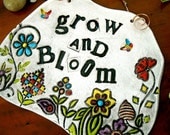 Personalized Garden Plaque - HandMade To Order Flower Bloom Tile Decoration - DEPOSIT for Custom Gardening Wall Hanging - Gardener Gift