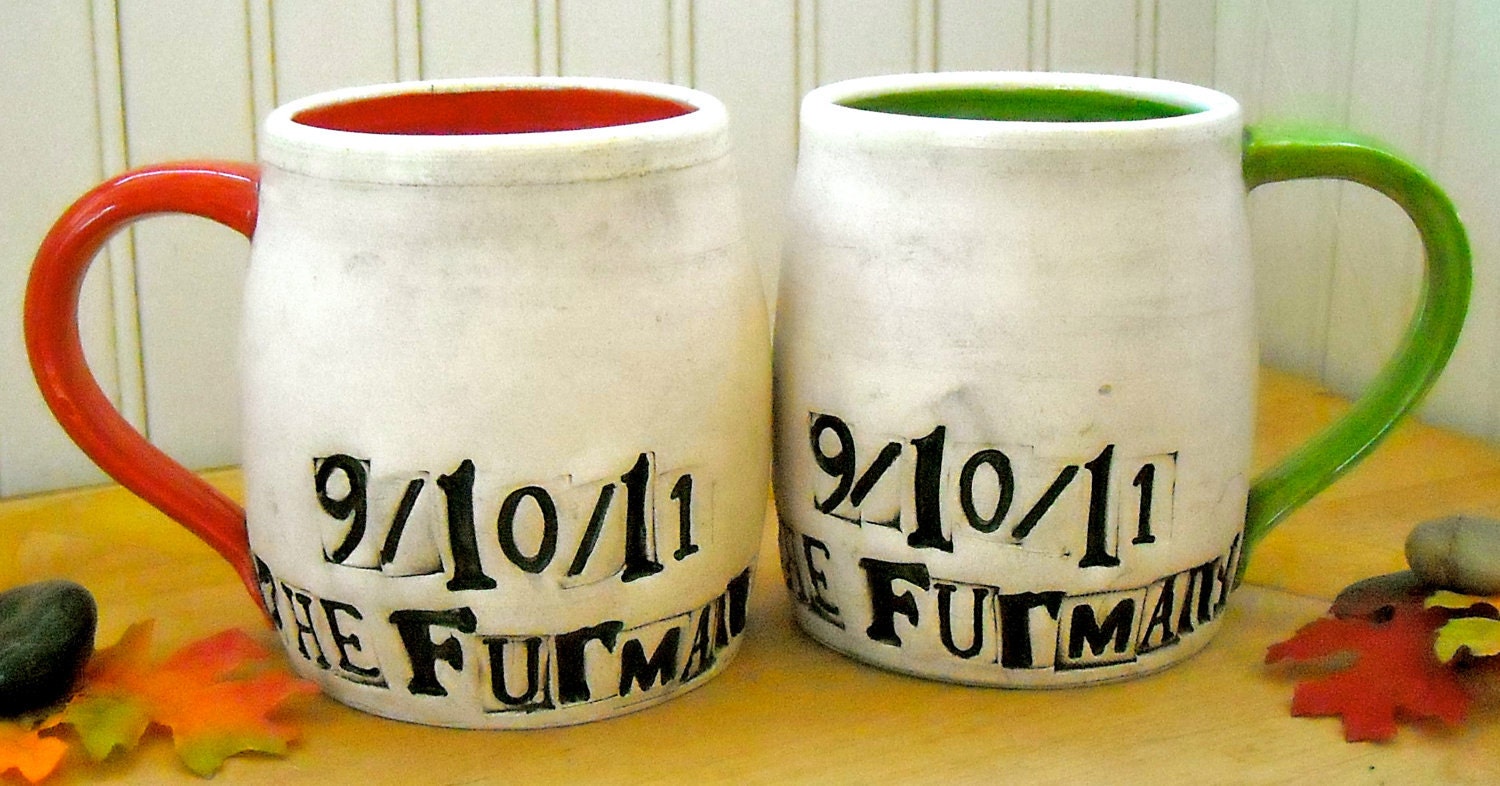 Personalized Wedding Mugs - I DO Me TOO - 2 Cup Set HandMade To Order Custom Bride & Groom Couples Name, Wedding Date, Momogram, Initials