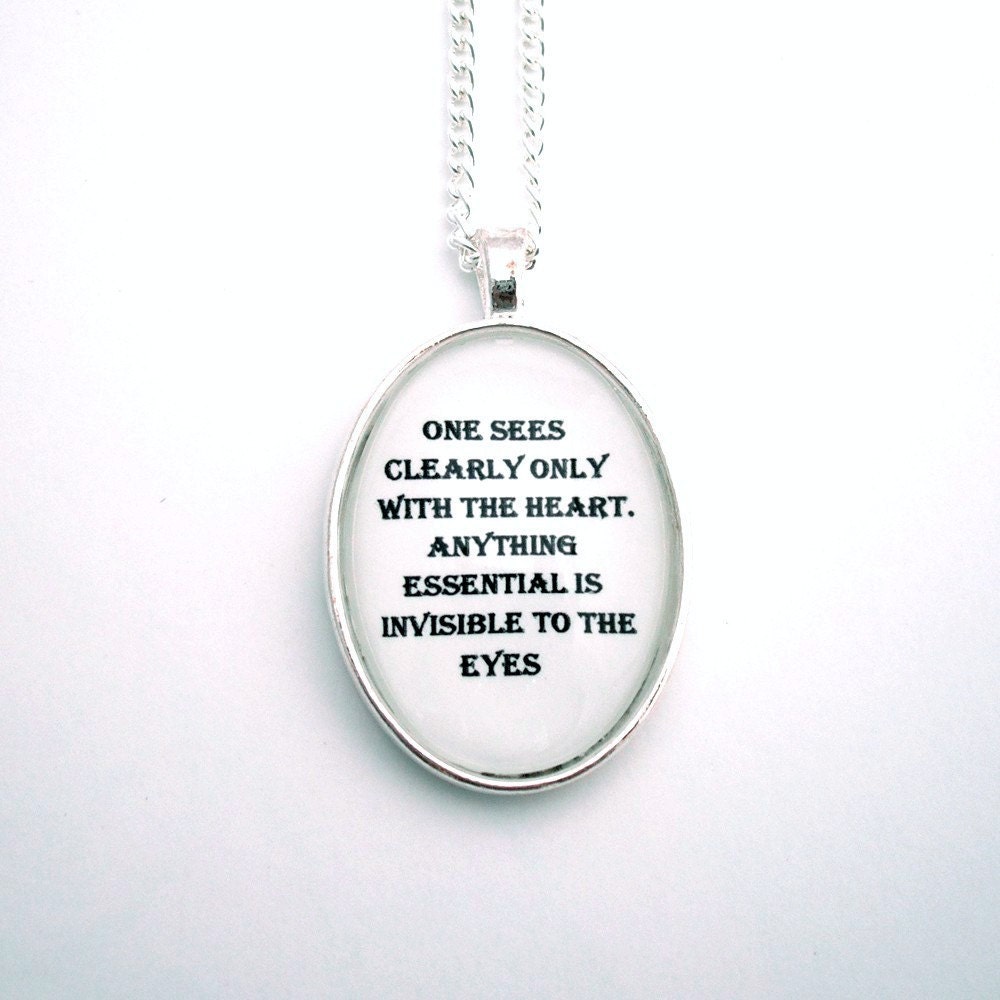 The Little Prince Quote Silver Pendant Necklace