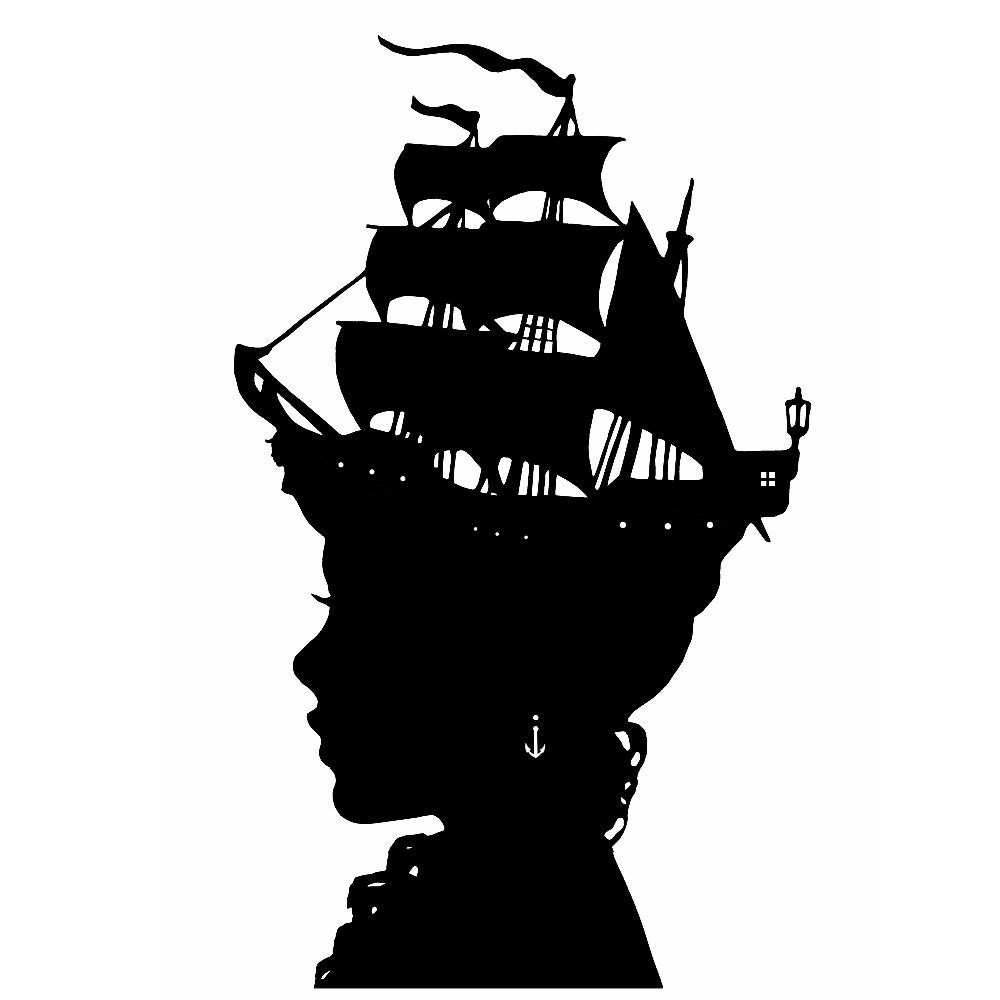 The Captain's Wife Nautical Silhouette Print