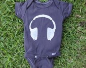 HEADPHONES  stencil onesie