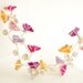 Statement Jewelry, Butterfly Necklace with Flowers, Sterling Silver, Colorful, Delicate, Unique....
