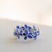 Forget Me Not Flower Ring, Bridesmaid Gift Jewelry Weddings Anniversary, Royal Blue Artisan Paper Jewelry Eco Friendly Sterling Silver...
