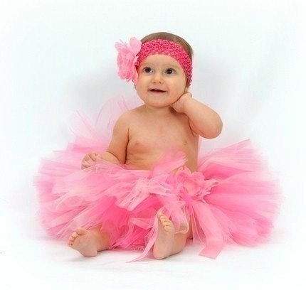 Pink Tutu Skirt Newborn Toddler Sewn Pink Tutu