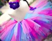 Birthday Party Tutu toddler girl sizes - pink purple blue