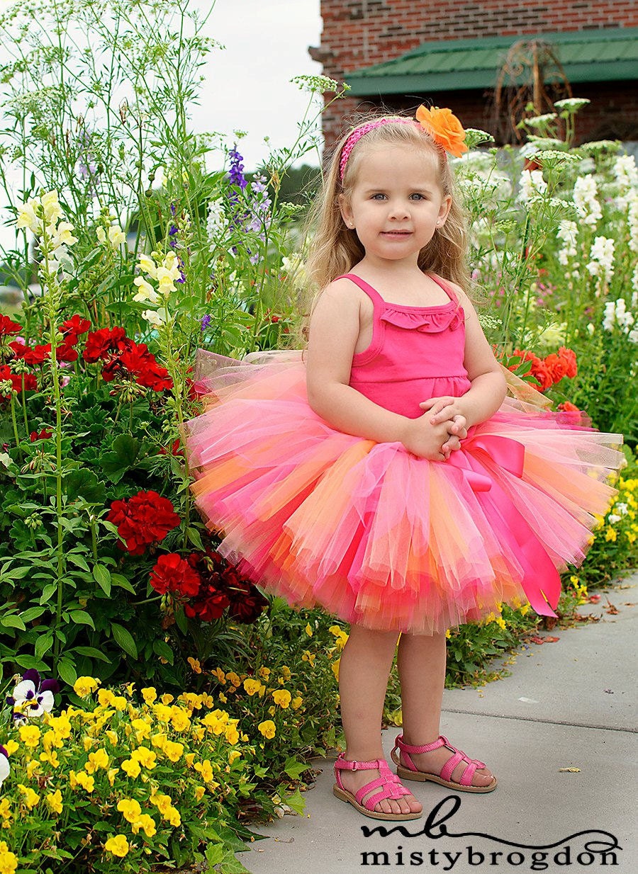 Sherbert Swirl Sewn tutu and matching headband set sizes 2 toddler through 5 Fast shipping  as seen on The View