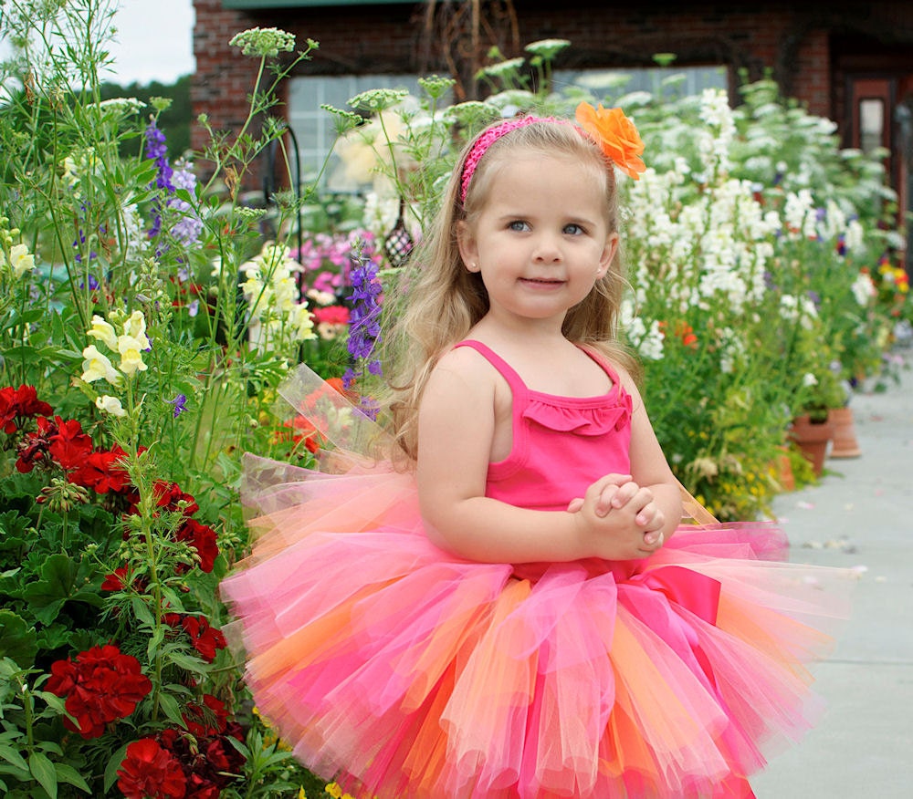 Baby Tutu Toddler Tutu Pink Orange Birthday Tutu