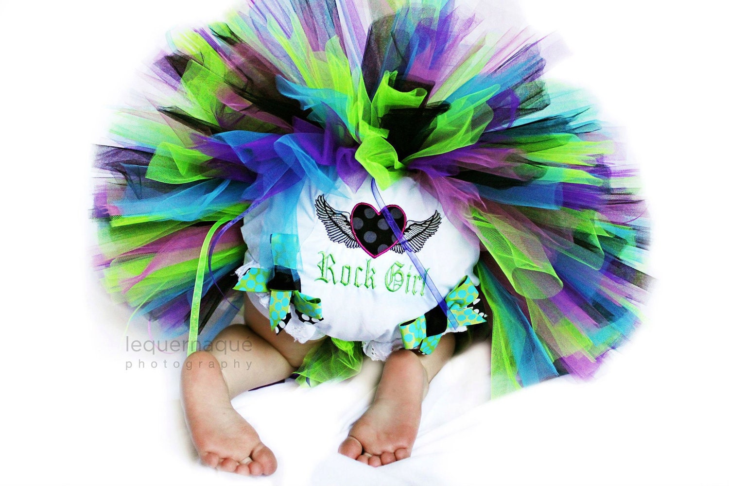 Rockstar Birthday Tutu for newborn baby infant toddler girls - includes Sewn Tutu and matching headband