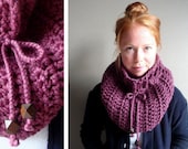 the soran ribbed crochet cowl in FIG (custom color option)
