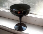 Purple Crystal Champagne Glass Vintage 20's Black Amethyst