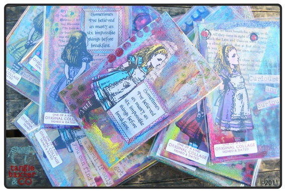 Alice Original Mixed-Media Collage by Tangie