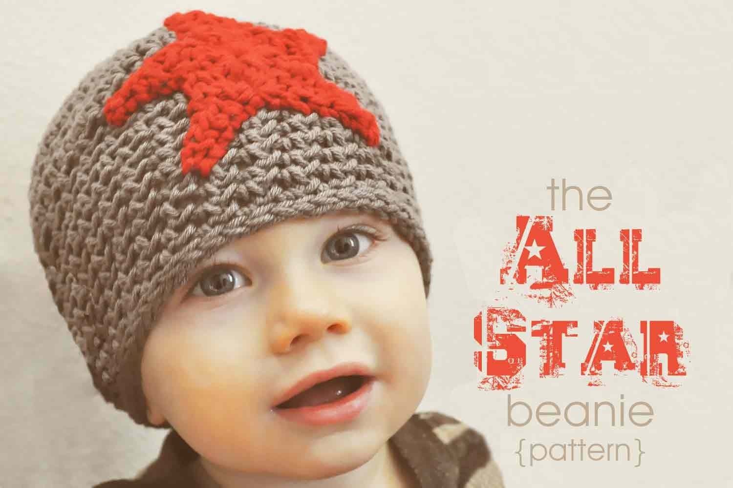 The All Star Beanie Crochet Pattern for Baby to Adult
