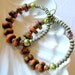 Big African Hoop Earrings - Bohemian - Rustic - Wood Pearl Clay Beaded Hoop Earrings - stoneandbone