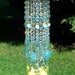 Jeweled Light Aqua and Yellow Antique Roses and Crystal Wind Chime