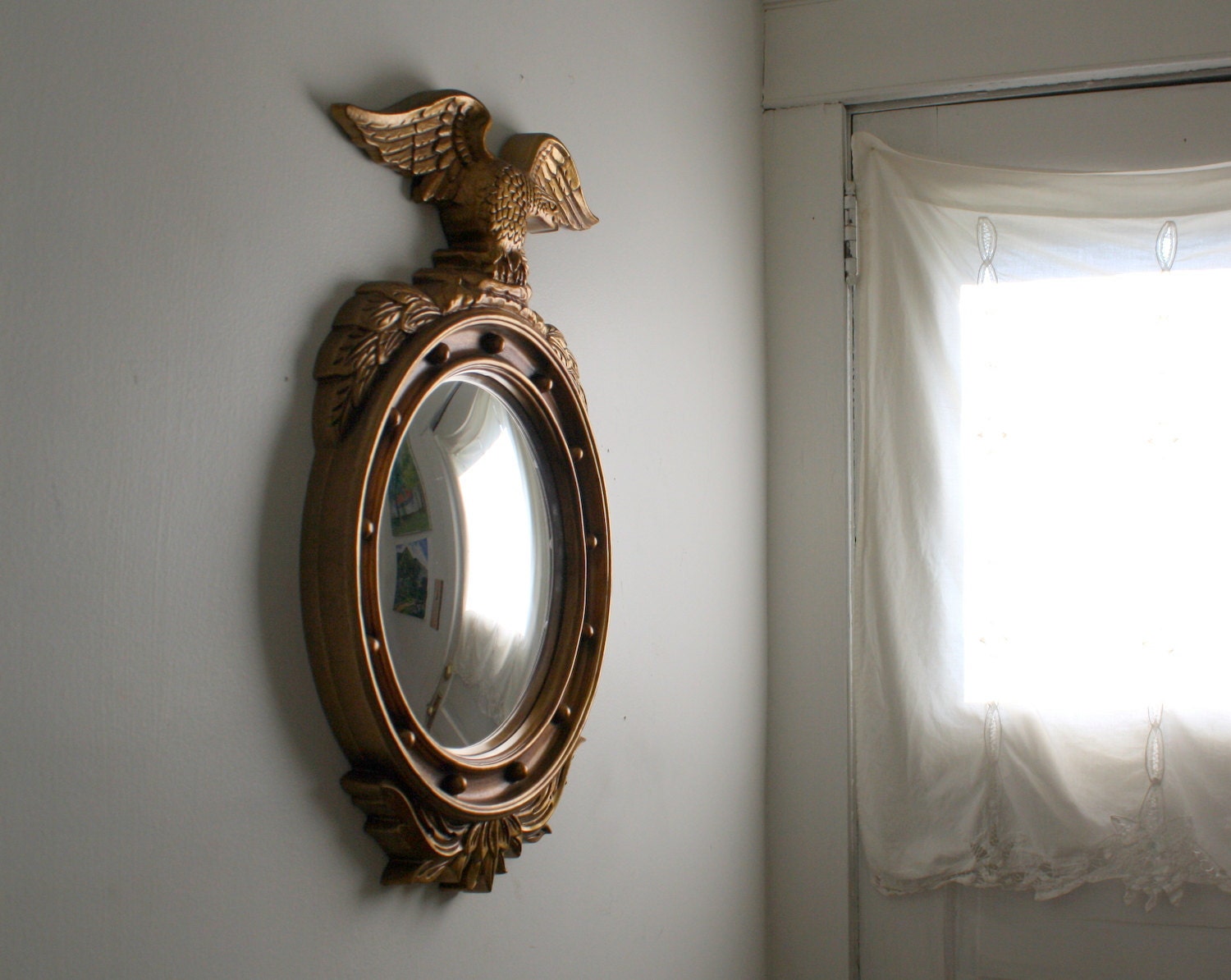 Vintage Eagle Mirror -  Porthole Nautical Style