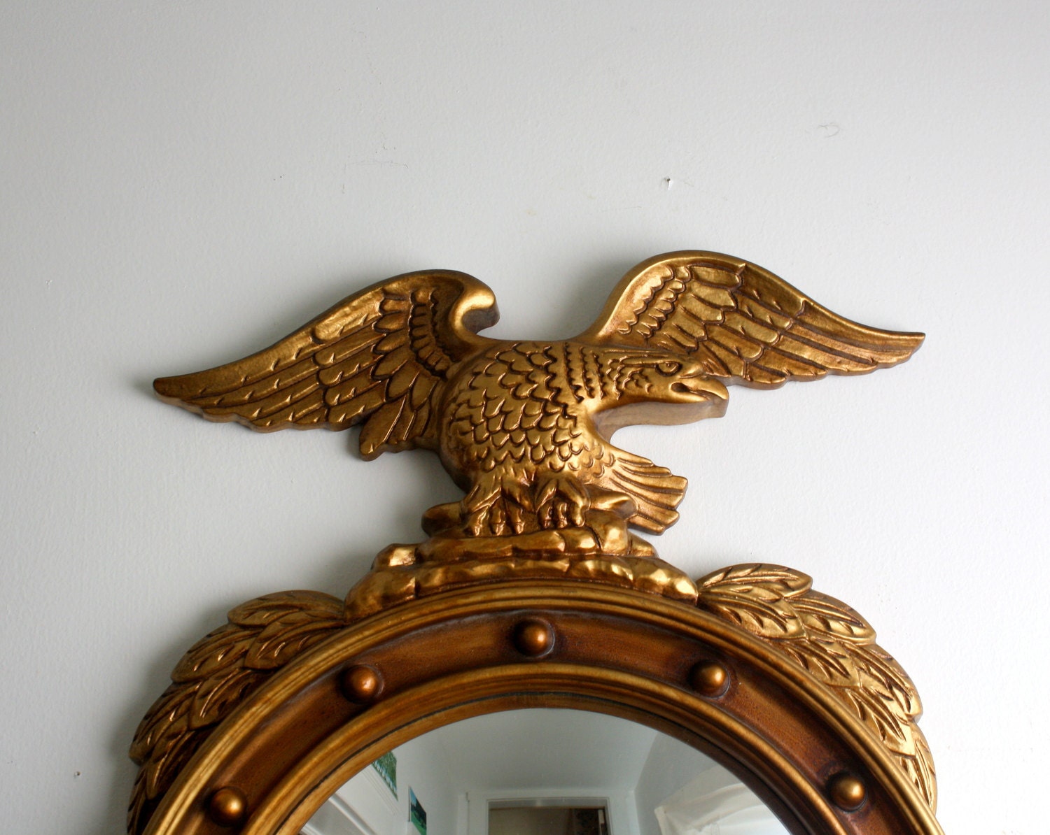 Vintage Eagle Mirror -  Porthole Nautical Style