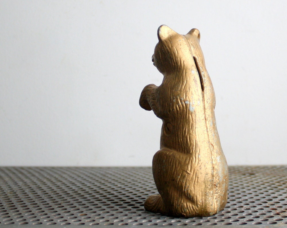 Antique Cast Iron Begging Bear Bank - Victorian Era