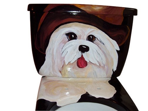 Dogs Galore--Hand-Painted designer toilet