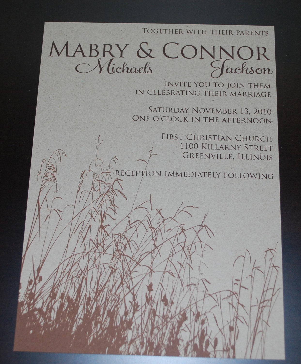 Grassy wedding invitation Personalized (Recycled Cardstock) Sample Only Il_170x135