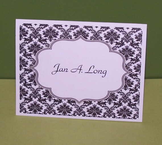 Damask personalized greeting cards (set of 10) Il_570xn