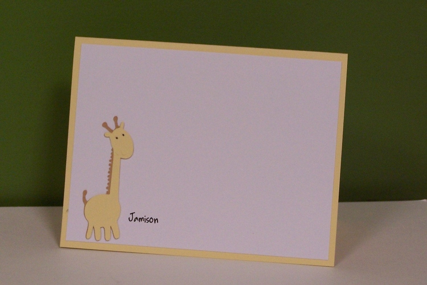Baby thank you cards, Giraffe personalized cards (set of 8) Il_570xn